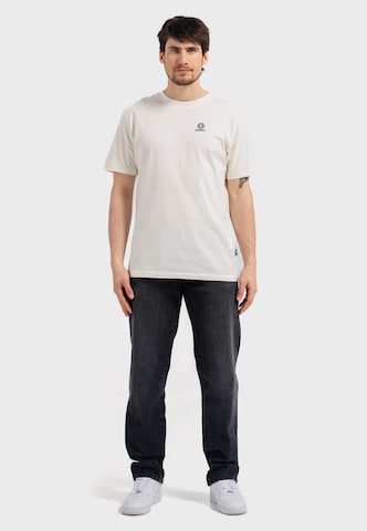Oldskull Shirt 'Asian Samurai Robot Fusion Graphic' in White