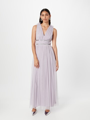 Maya Deluxe Evening Dress in Purple: front