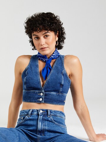Tommy Jeans Topp, värv sinine: eest vaates