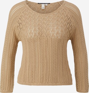 Pull-over QS en beige : devant