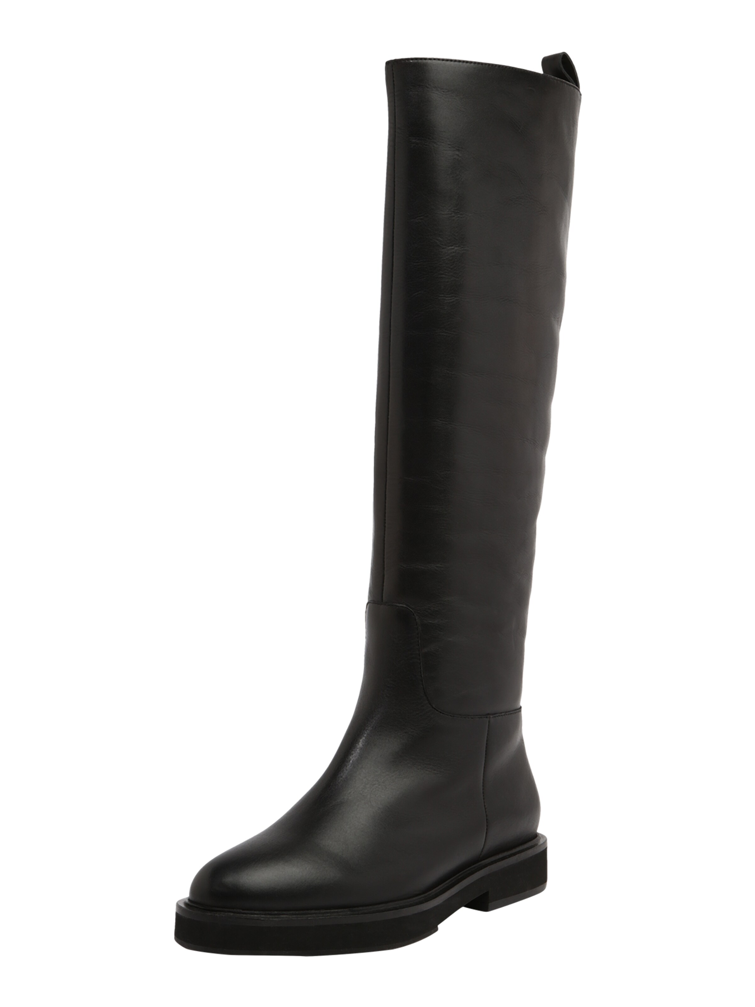 Hoge Laarzen Zwart Knie Hoge Laarzen Dames 6 cm Middelhoge Hakken Lak  Klassiek Blokhakken Kopen 3819271154 - Ricici.com