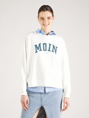 Sweat-shirt 'Moin' Derbe en blanc : devant