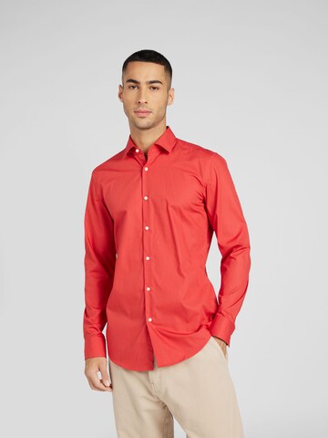 Coupe slim Chemise 'Jenno' HUGO en rouge : devant