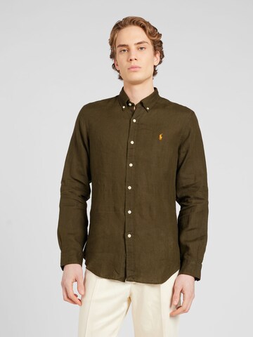 Coupe slim Chemise Polo Ralph Lauren en vert : devant