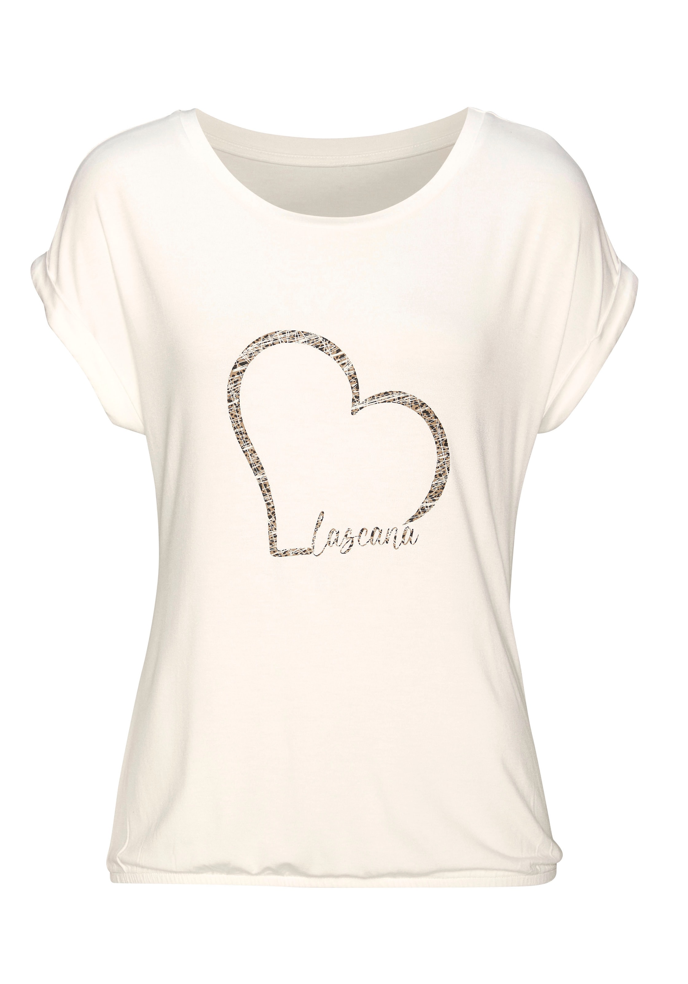 T-shirt LASCANA en beige : devant