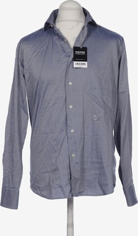 Trussardi Button Up Shirt in L in Blue: front