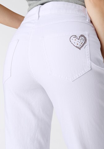 MAC Slimfit Jeans 'Melanie-Heart' in Weiß