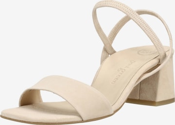 Sandales à lanières Paul Green en beige : devant