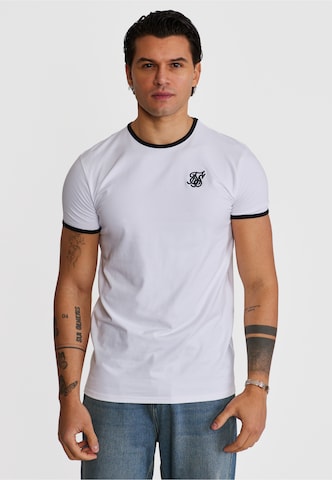 SikSilk Koszulka 'Ringer' w kolorze biały: przód