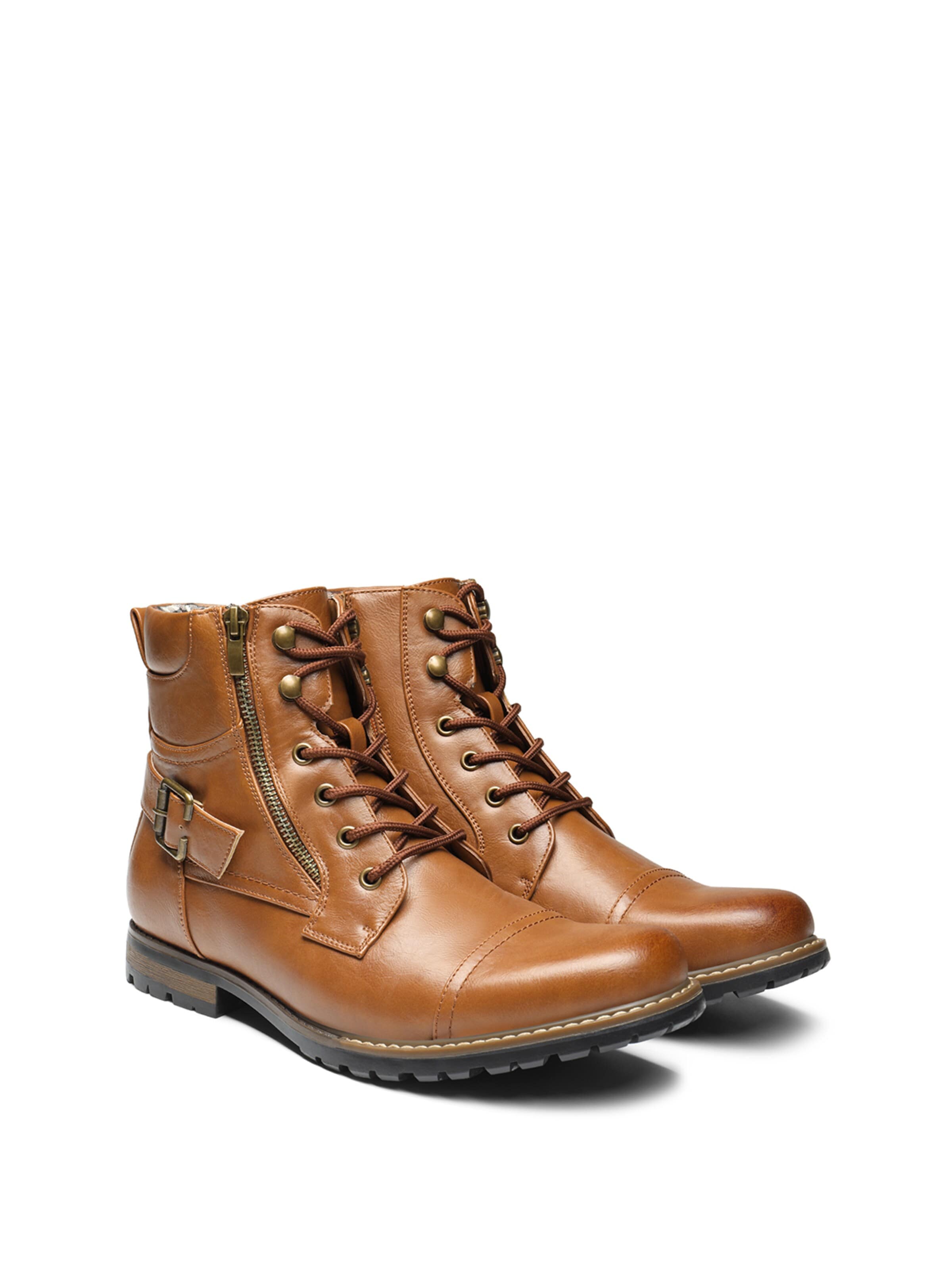 Bruno Marc Boots med snörning i brun