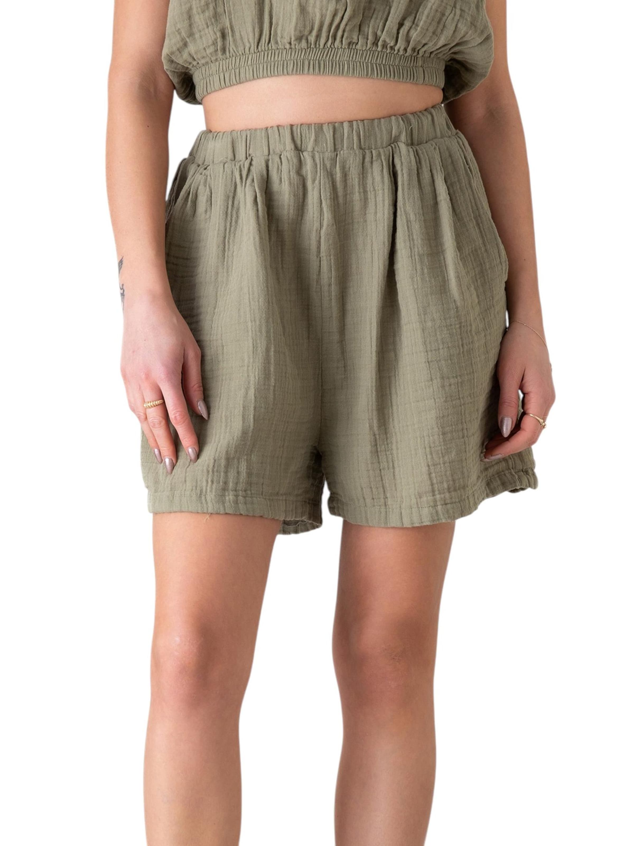 WENOR Wide leg Broek 'NOOR' in Groen