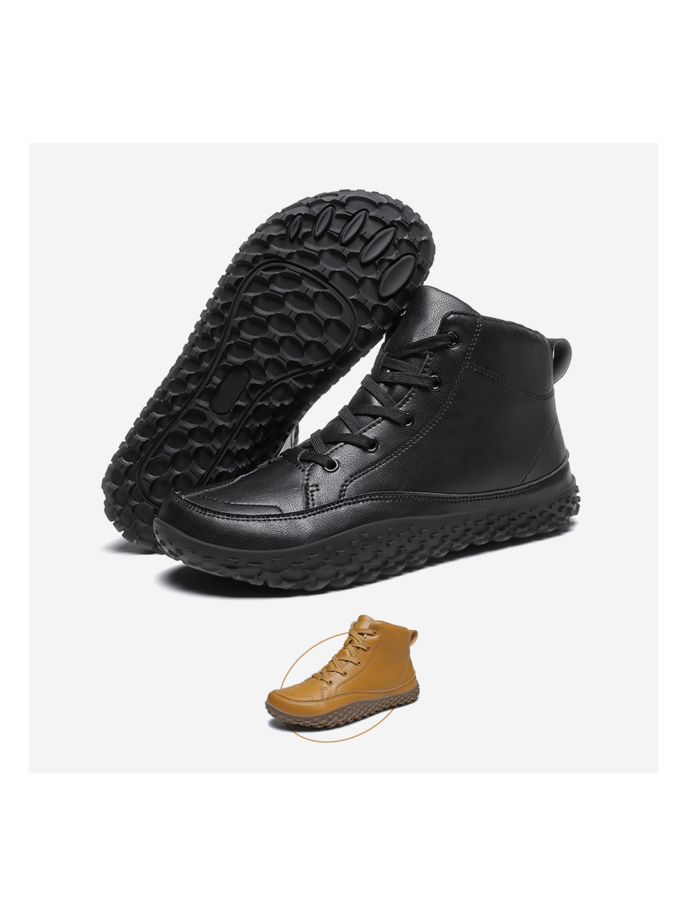 DOTALES Lace-Up Boots 'DOTALES - Haven Barfußschuhe' in Black: front