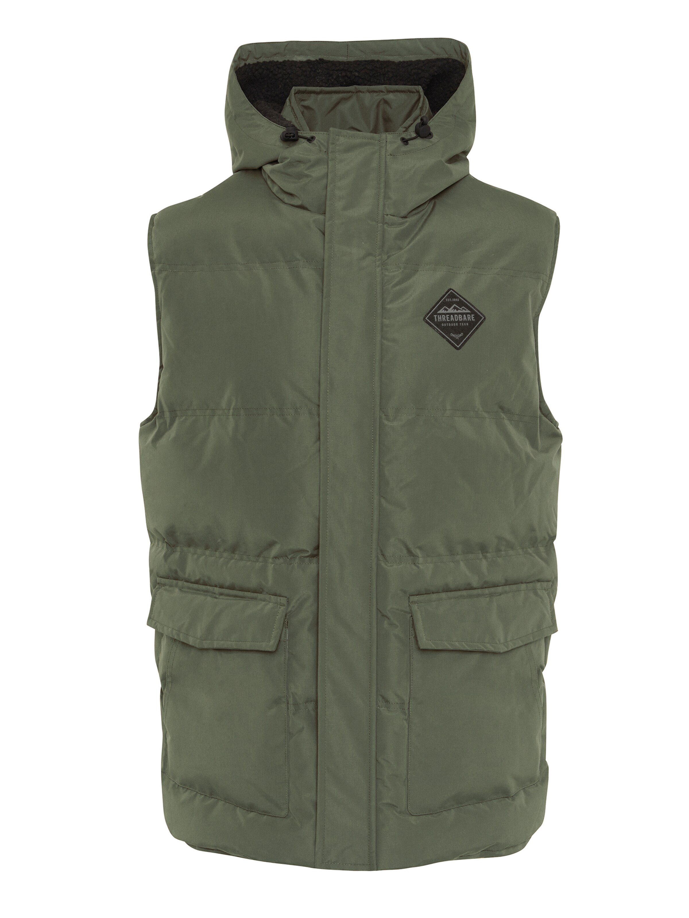 Threadbare Weste 'Athletic' in Grün: Vorderseite