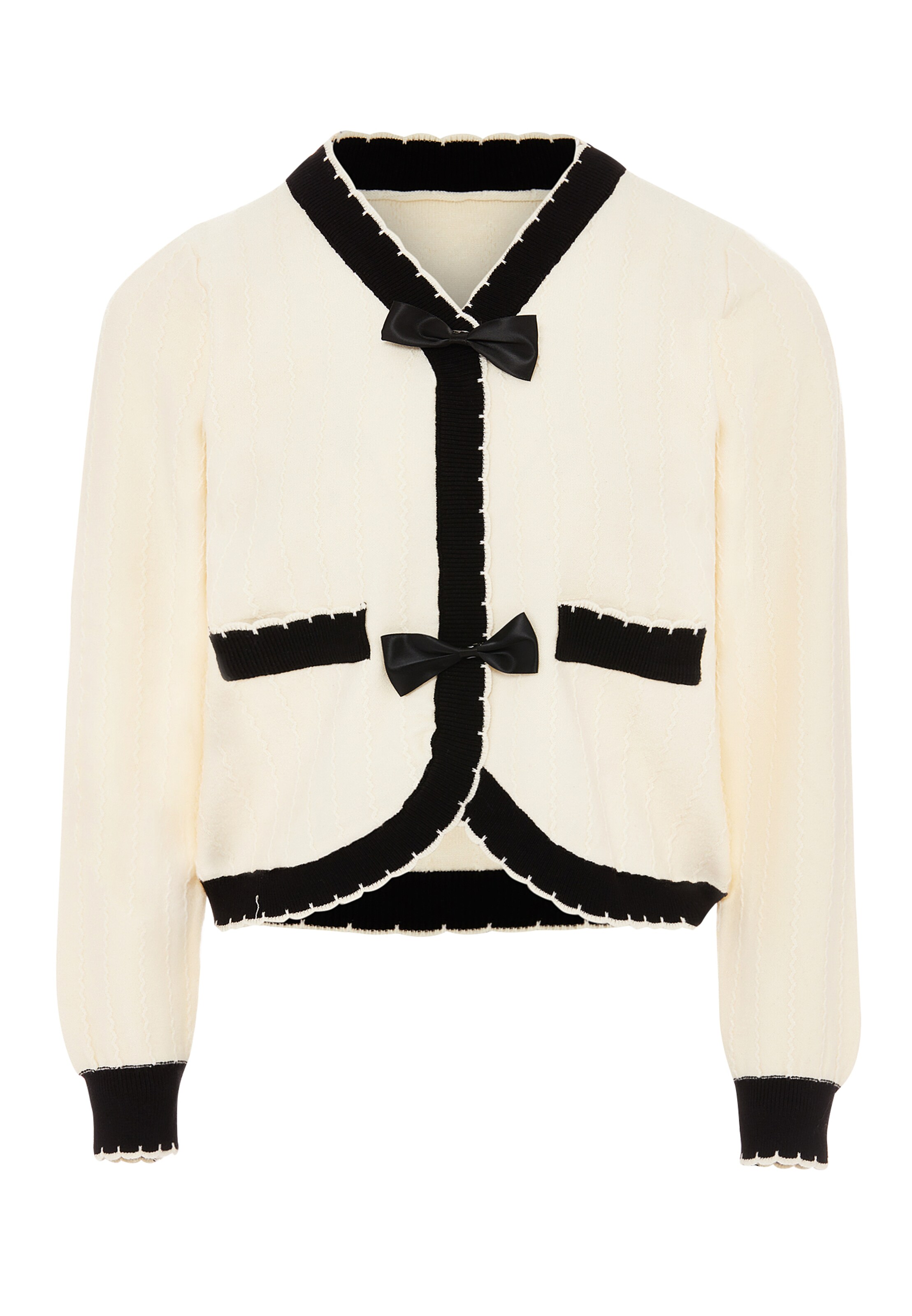 NAEMI Strickjacke in Weiß: Vorderseite