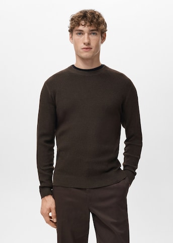 MANGO MAN Sweater 'Antigua' in Brown: front