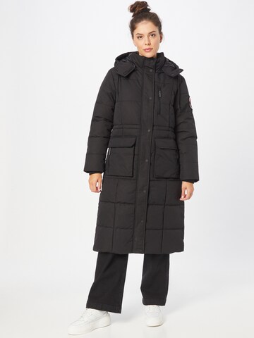 Manteau d’hiver 'EVEREST' Superdry en noir : devant