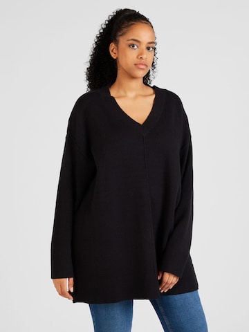 Vero Moda Curve - Pullover oversized 'GOLD' em preto: frente