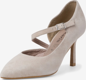 TAMARIS Slingback Pumps in Grey: front