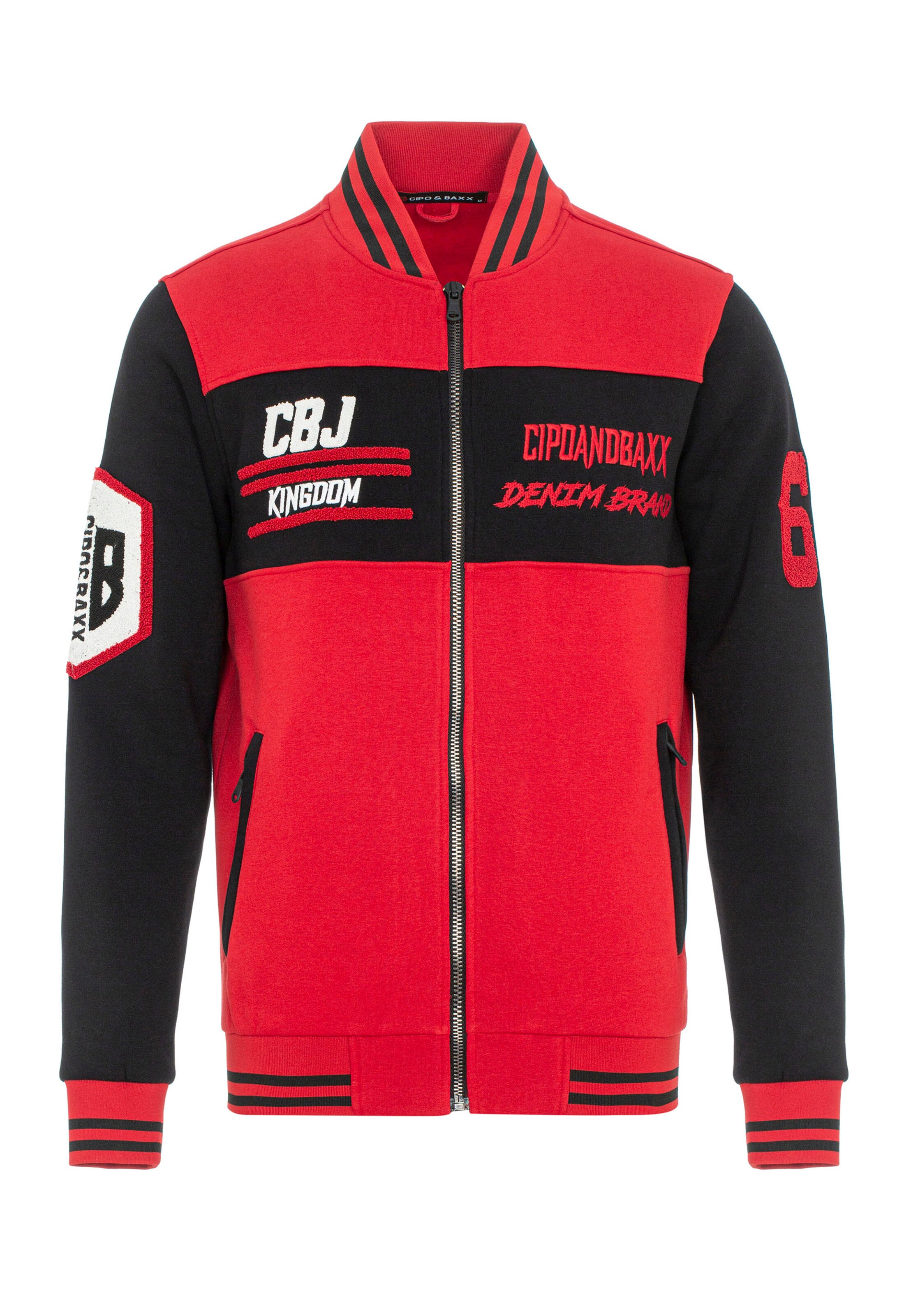 CIPO & BAXX Zip-Up Hoodie in Red: front