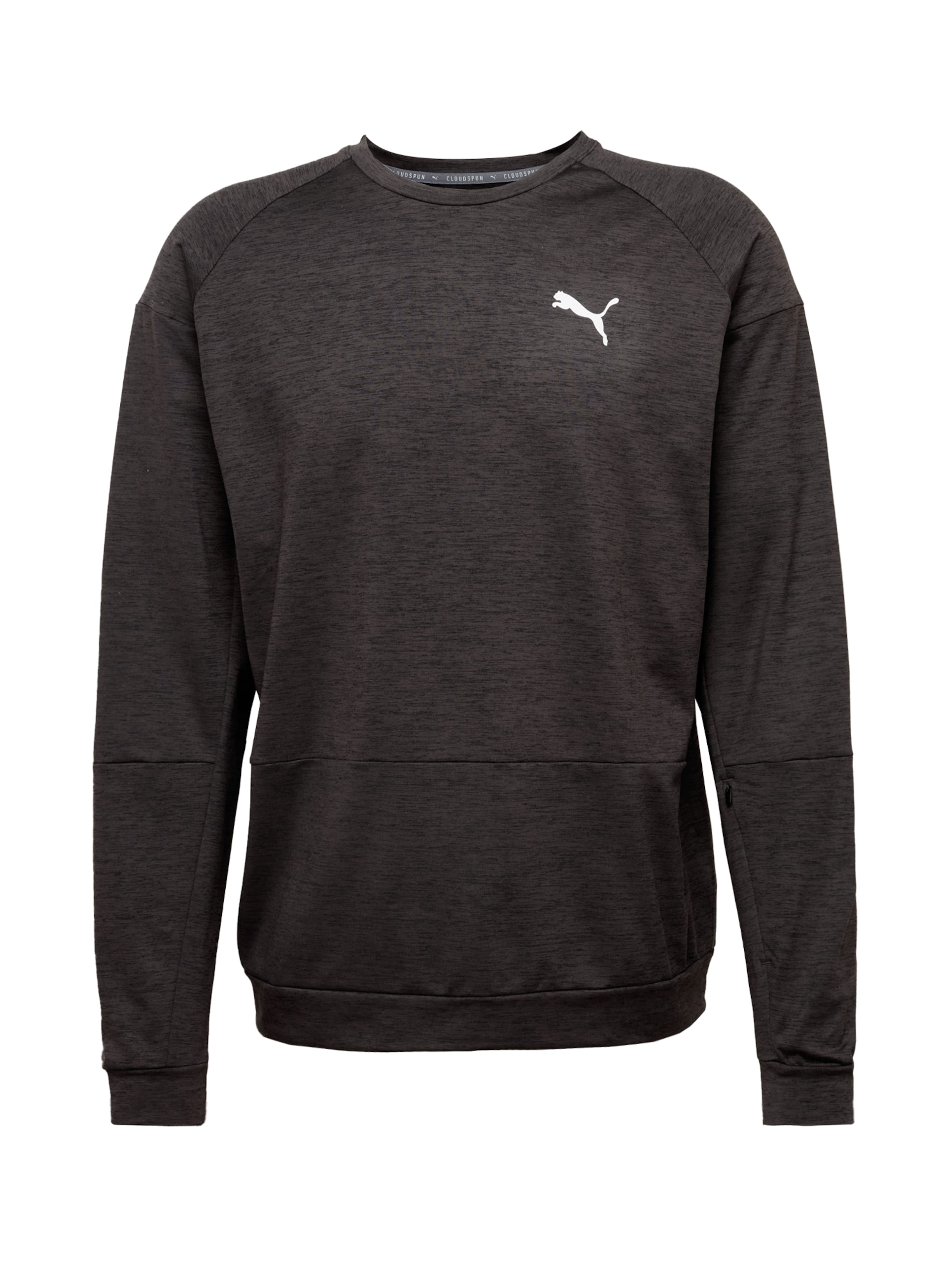 PUMA Sweatshirt de desporto em mosqueado preto / branco, Vista do artigo