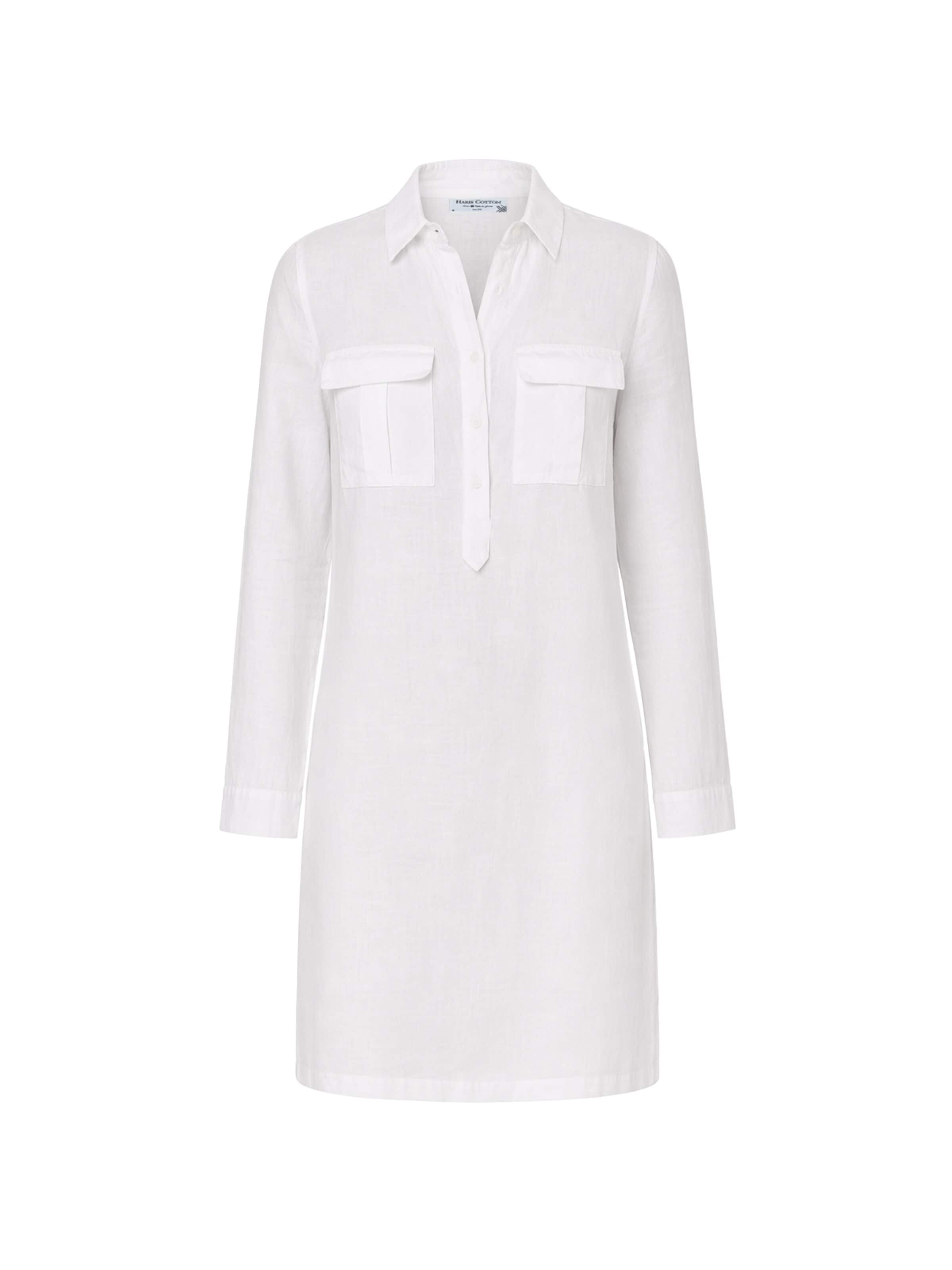 Haris Cotton Blousejurk in Wit: voorkant