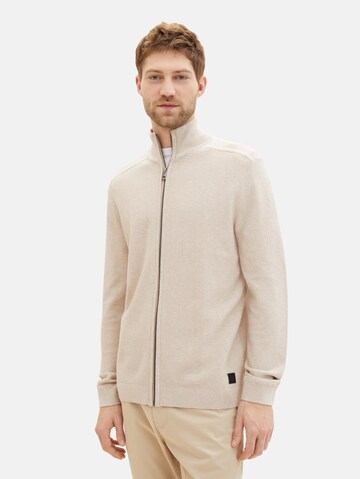 TOM TAILOR Knit Cardigan in Beige: front