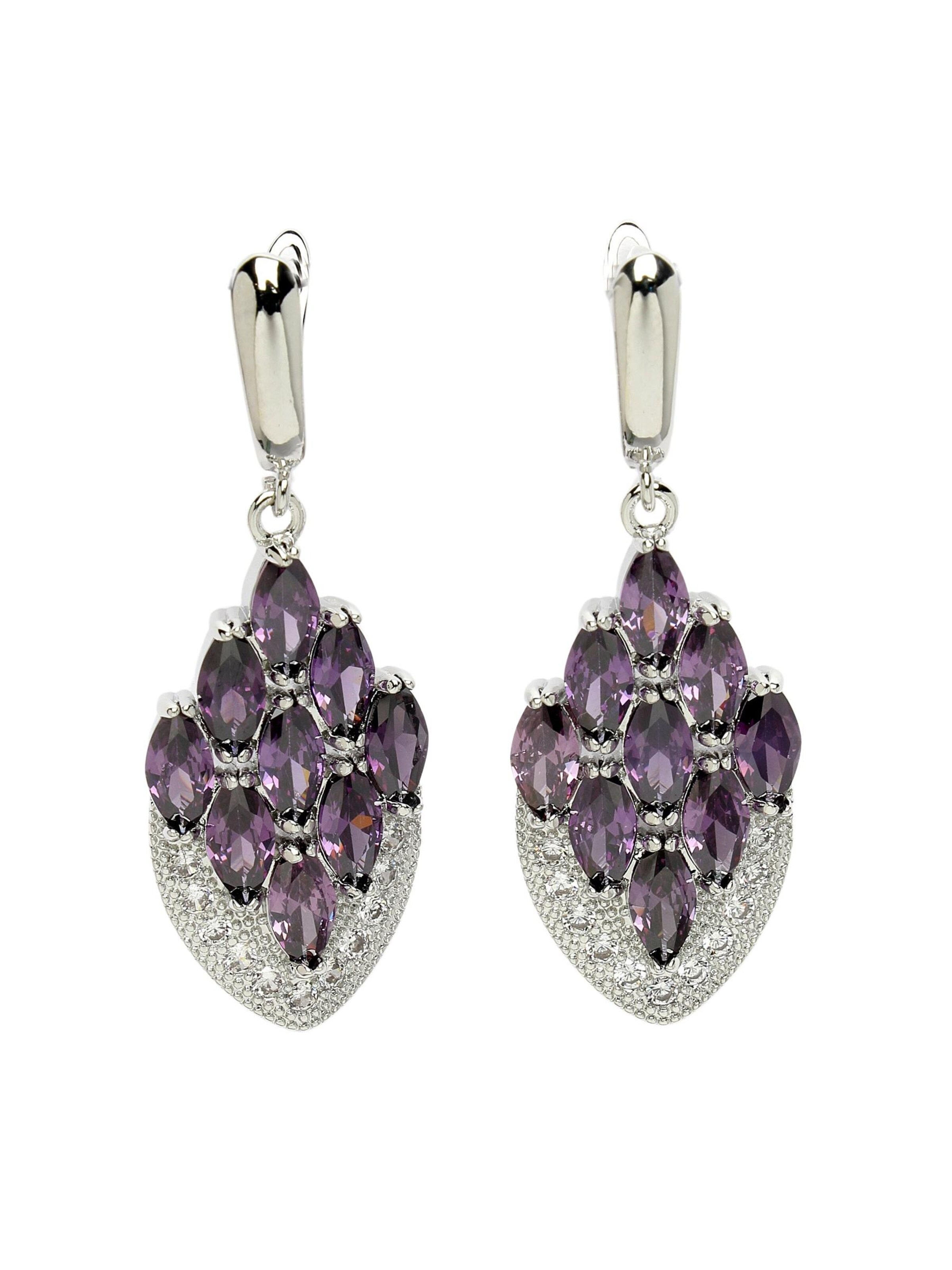 AVANT-GARDE PARIS Oorbellen 'Rosana' in Lila: voorkant