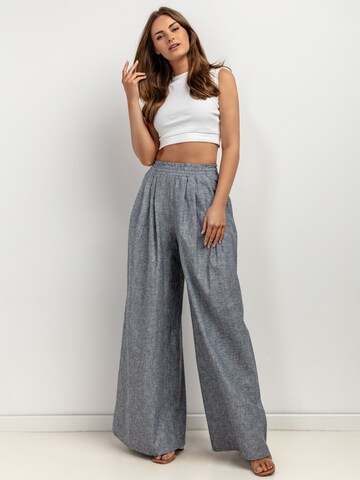 TESSITA Wide Leg Hose in Blau