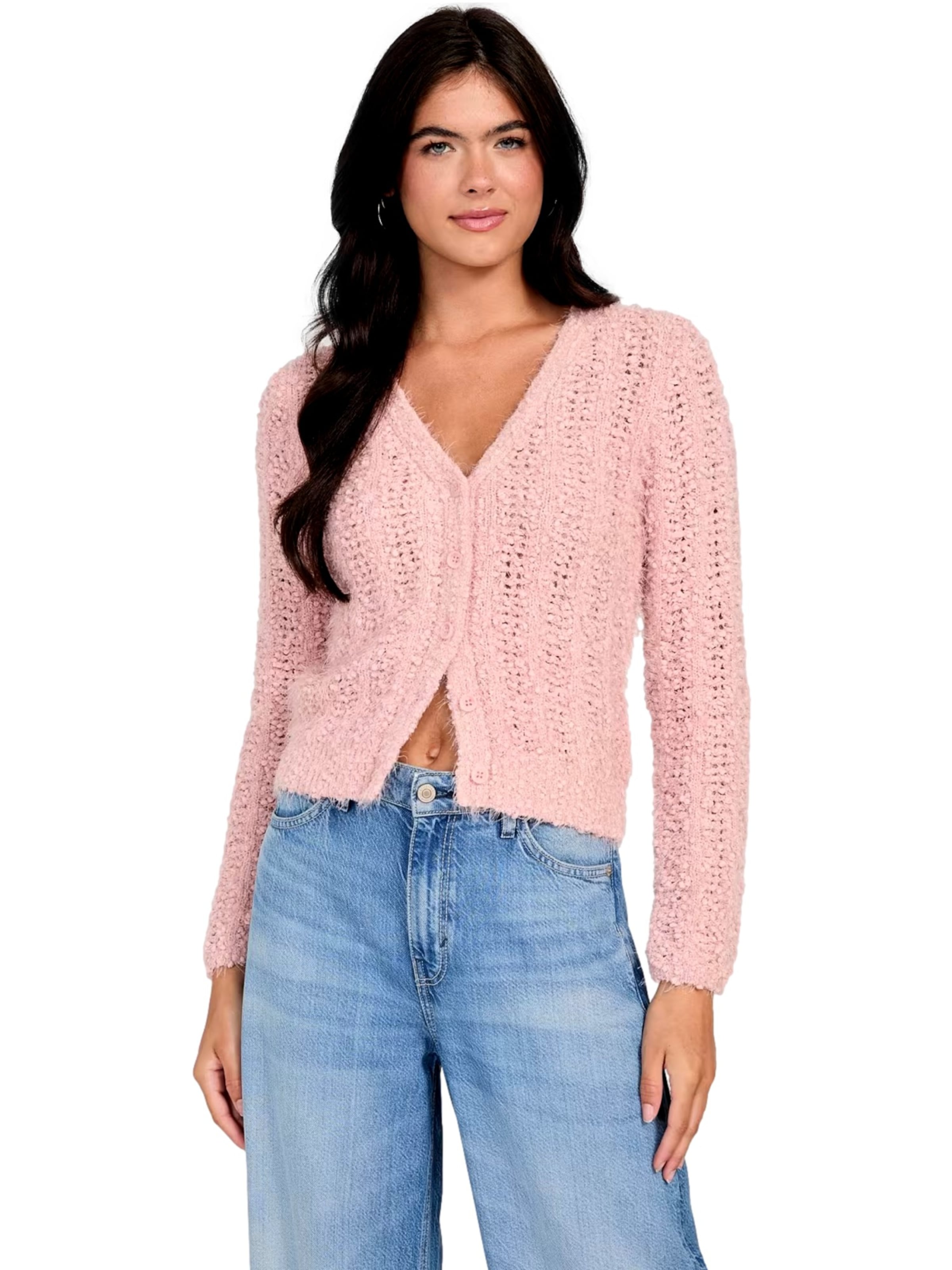 GUESS Cardigan 'Bea' i pink: forside