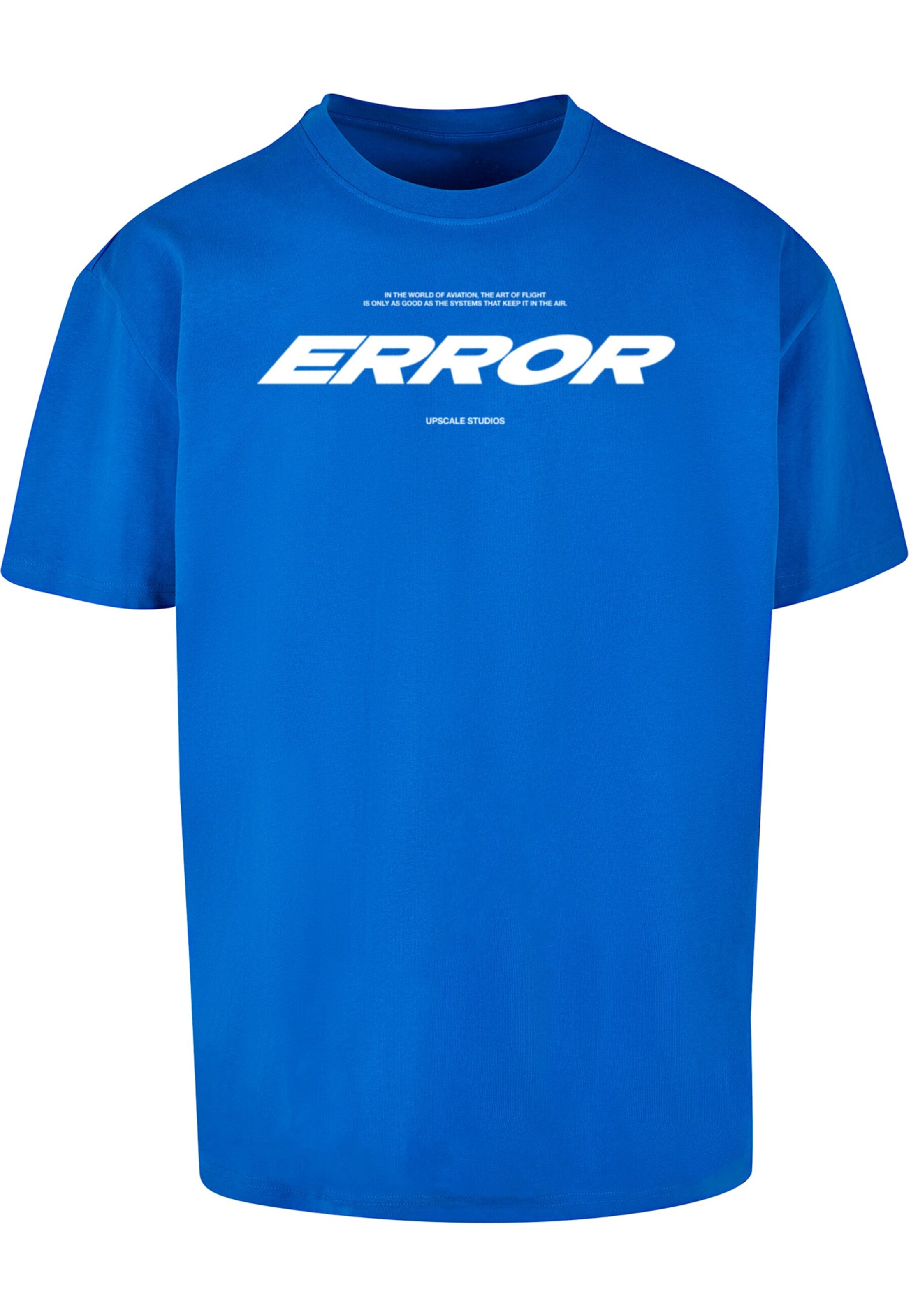 MT Upscale Shirt 'Error Wording' in Blauw: voorkant