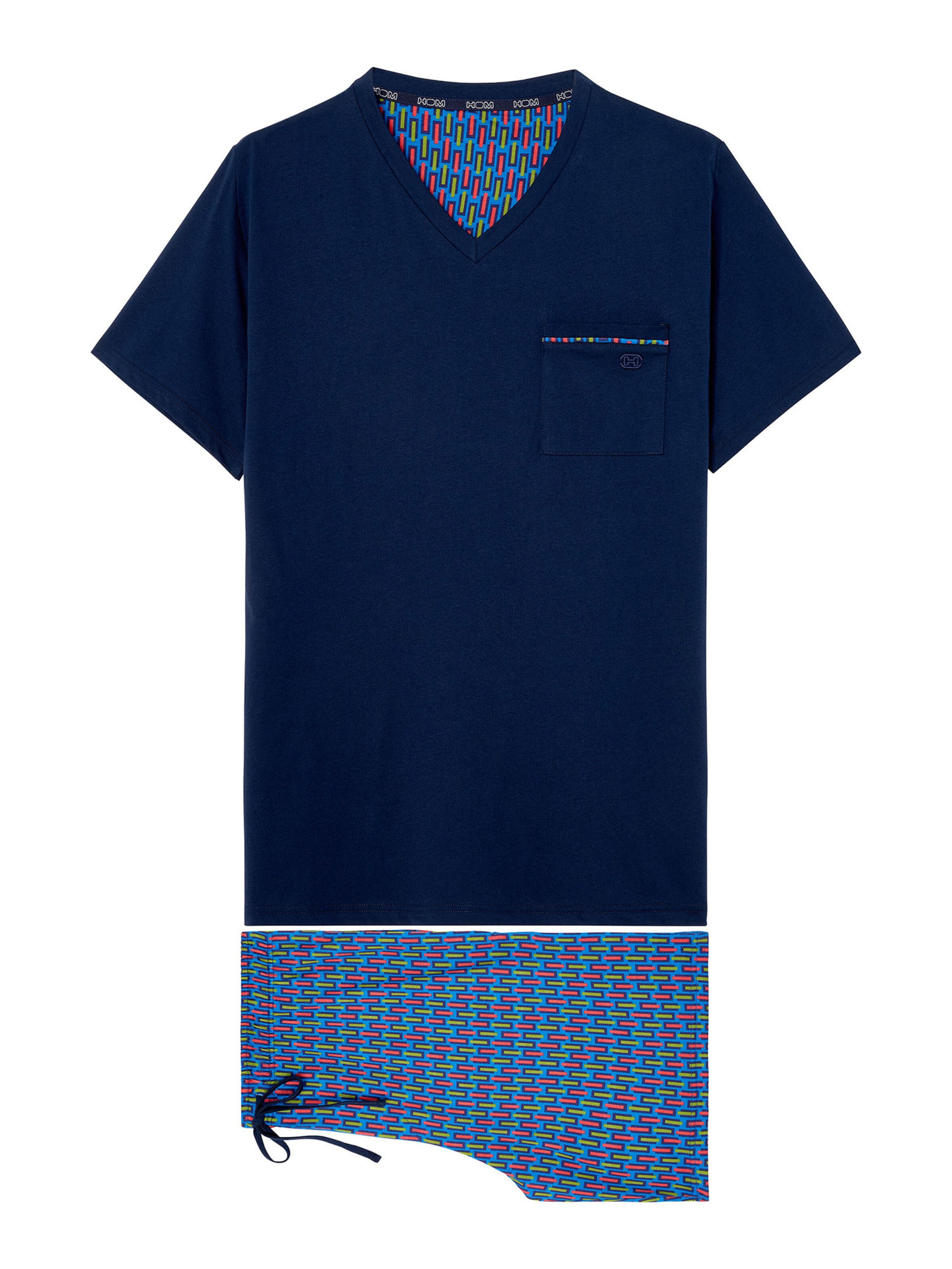 Pyjama long ' Sleepwear Bellagio ' HOM en bleu : devant