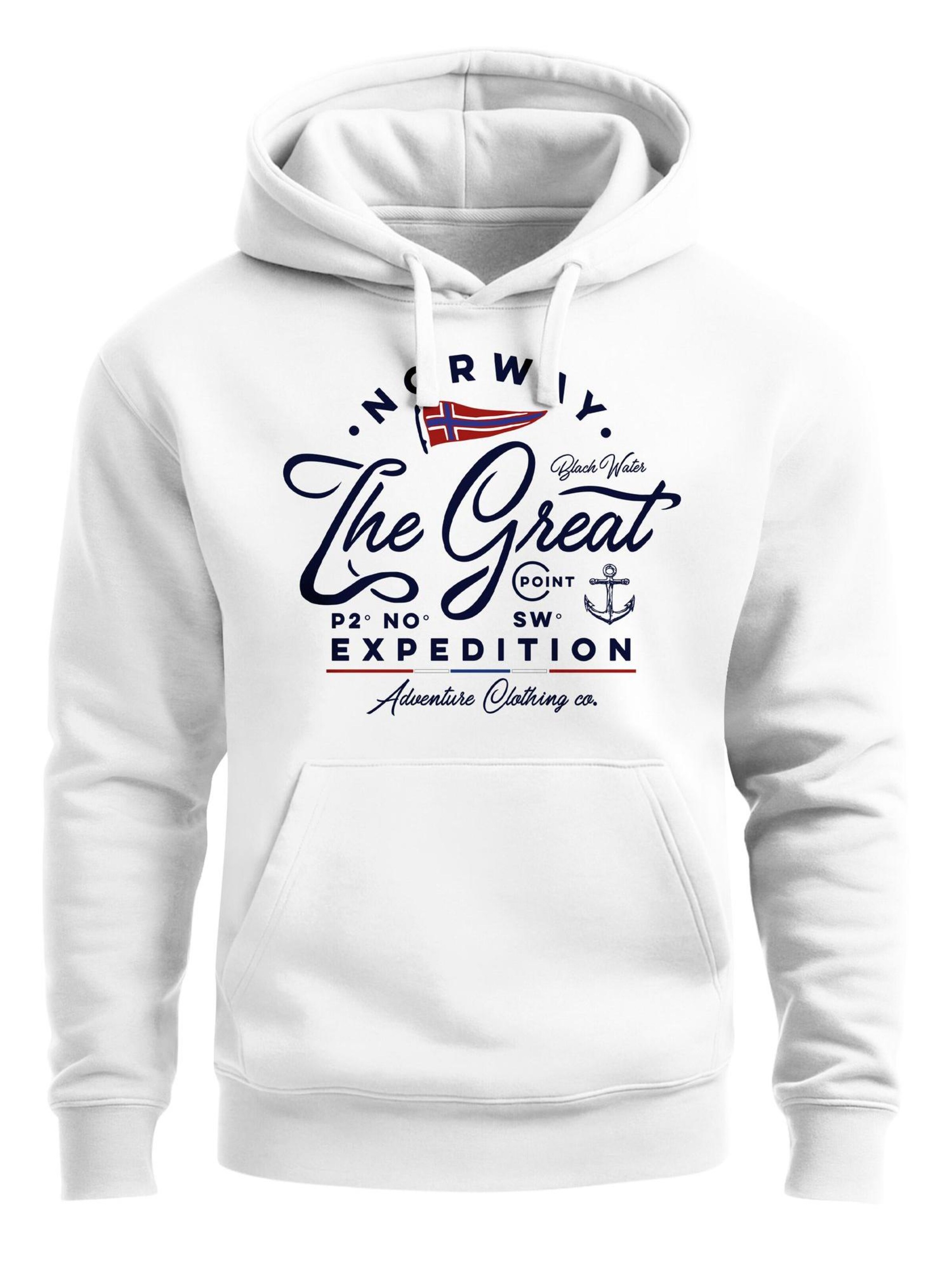 Neverless Sweatshirt 'NORWAY' in White: front