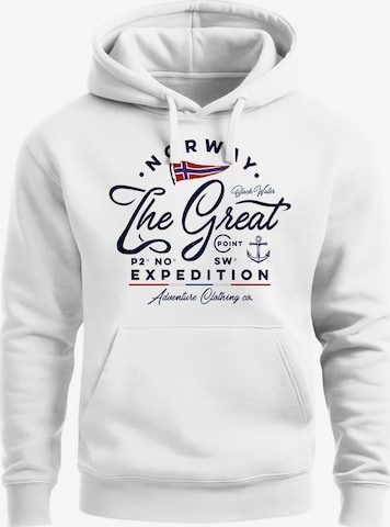 Neverless Sweatshirt 'NORWAY' in White: front