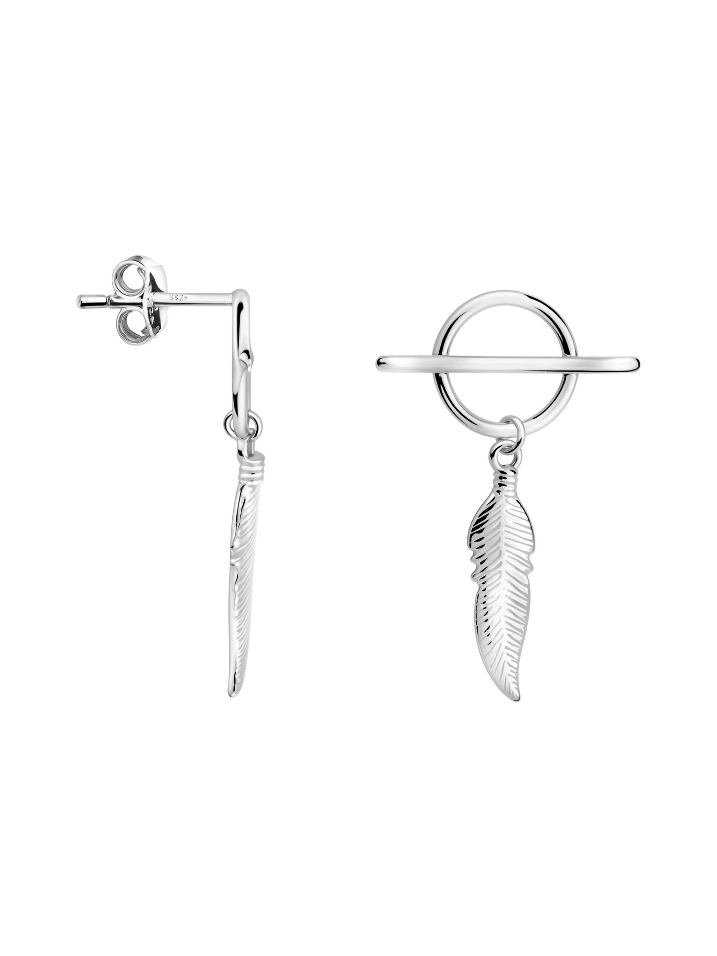 Sofia Milani Ohrringe 'Feather Circle'‌‌‌‌‌‌‌‌‌‌ in Silber: Vorderseite