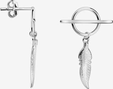 Sofia Milani Ohrringe 'Feather Circle' in Silber: Vorderseite