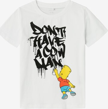 NAME IT Shirt 'MILAS SIMPSONS' in White: front
