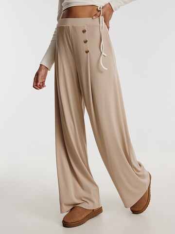 EDITED Wide Leg Bukser 'Jamie' i beige: forside