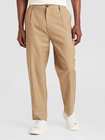 Loosefit Pantalon à pince minimum en beige : devant