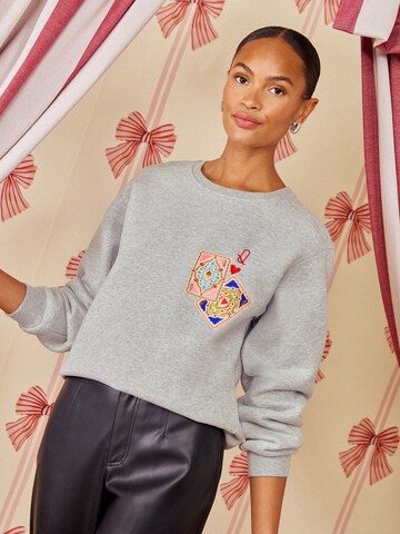 Felpa 'Poker' di love & roses in grigio