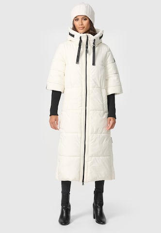 NAVAHOO Winter Coat 'Ciao Miau XIV' in White: front