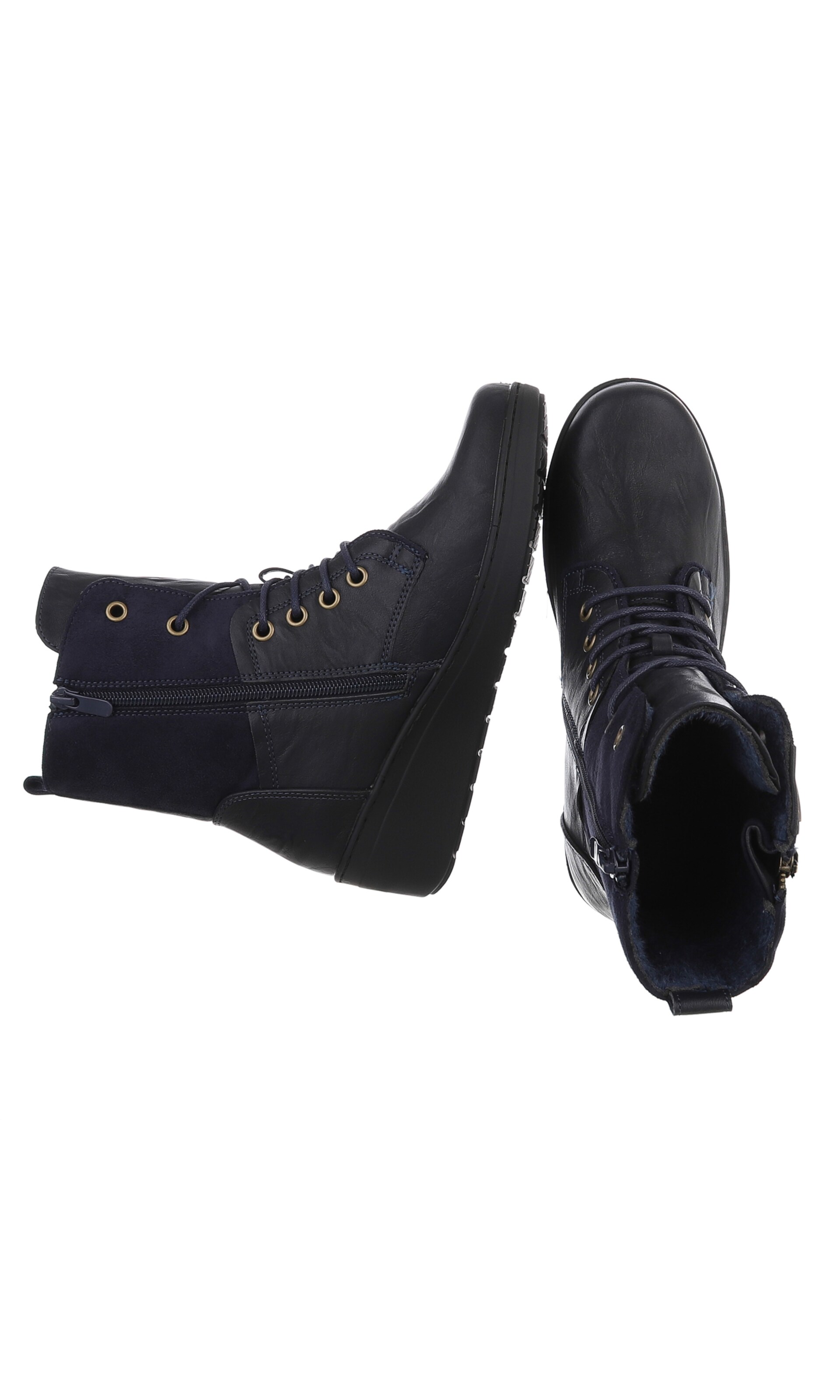 Ital-Design Schnürstiefelette in Blau