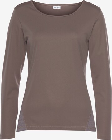 T-shirt fonctionnel LASCANA ACTIVE en marron : devant