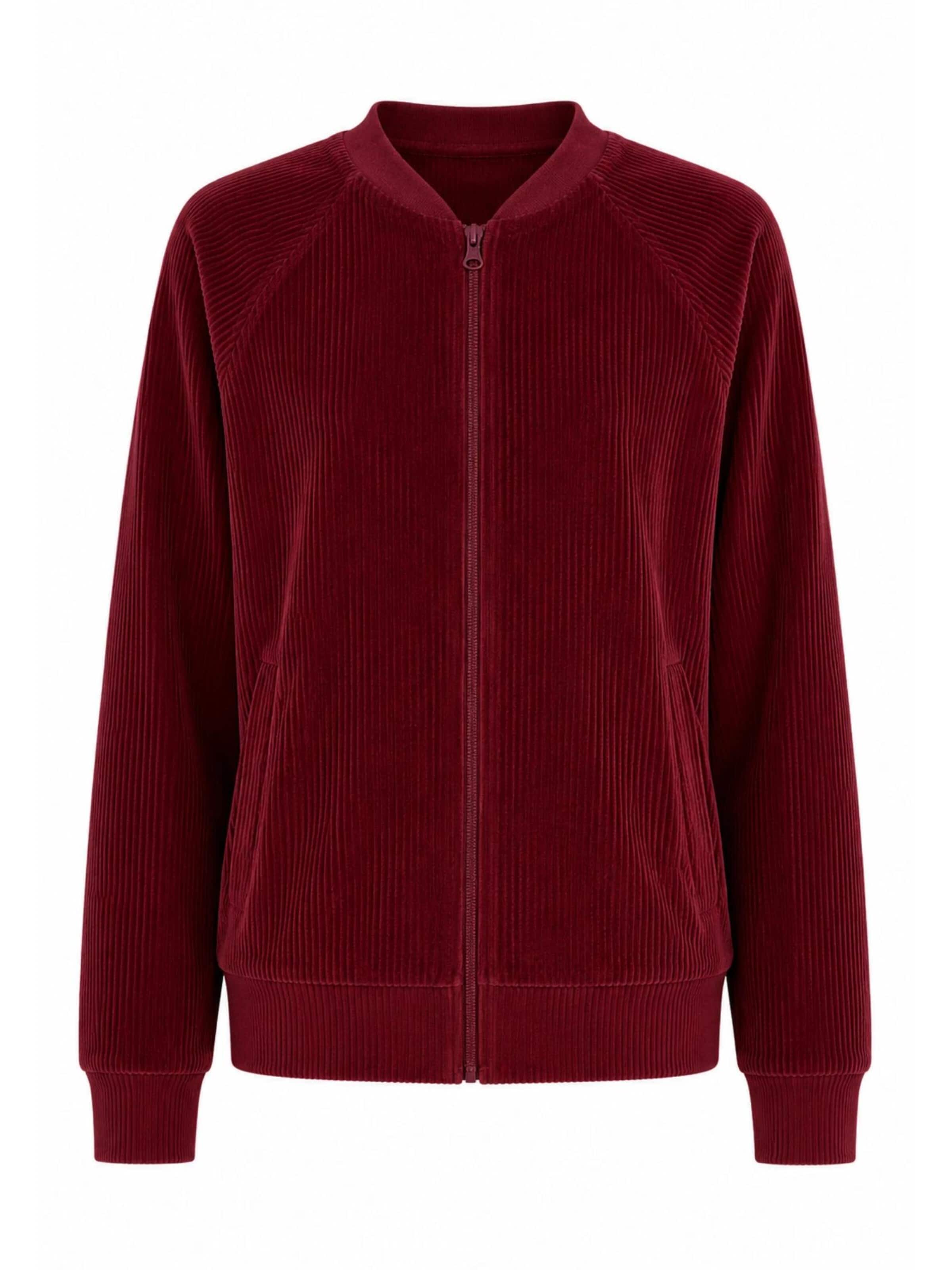 Leela COTTON Sweatjacke‌‌ in Rot: Vorderseite