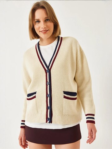 Bianco Lucci - Casaco de malha em bege: frente