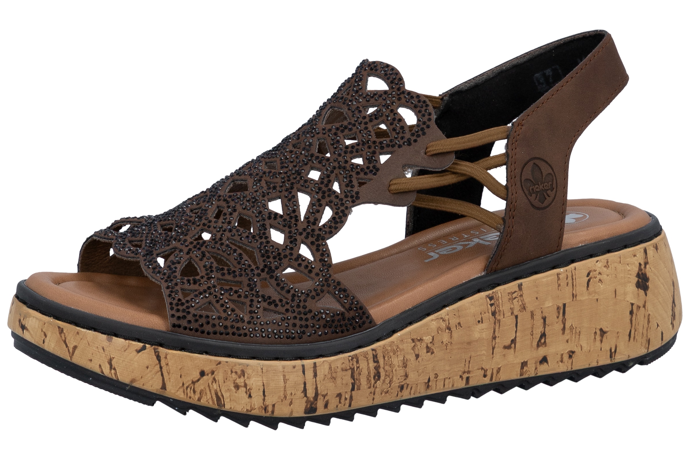 Rieker Strap sandal 'V1765' in Brown: front