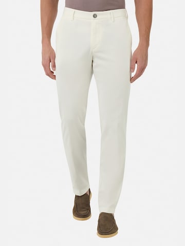 Slimfit Pantaloni con piega frontale di Boggi Milano in bianco: frontale