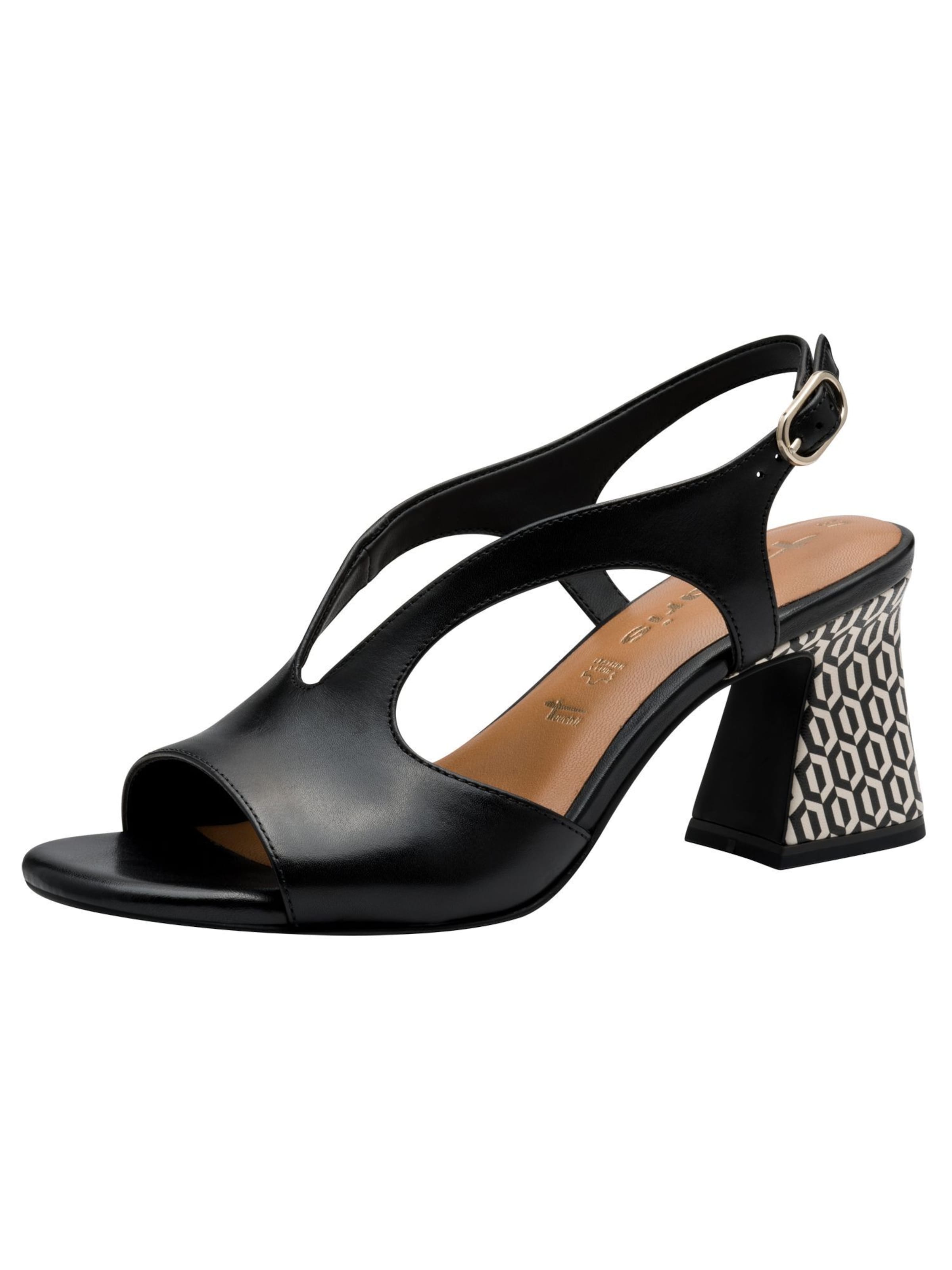 Sandales Tamaris en noir : devant