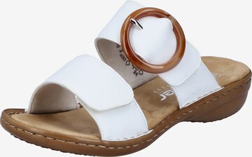 Rieker Mules in White: front