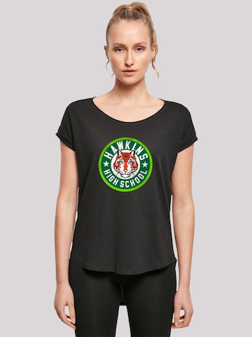 T-shirt 'Stranger Things Hawkins Netflix TV Series' F4NT4STIC en noir : devant