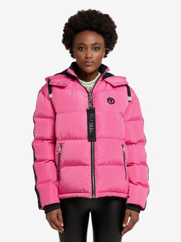 Carlo Colucci Winter Jacket 'Daverda' in Pink: front